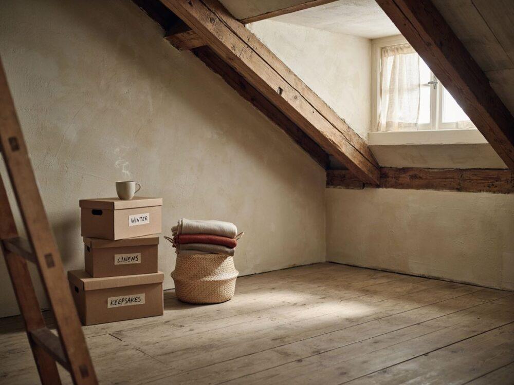 wejście na strych nad poddaszem